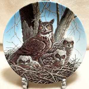 Stately Owls Collector Plate The Great Horned Owl 2nd Issue Beaudoin Knowles